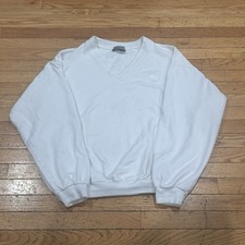Vintage White Sweater VCC Club Collection XL Cotton-Poly Blend USA Made
