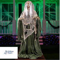 Hexe Stehende Halloween Deko Mit LED Augen Gruseliger Sound