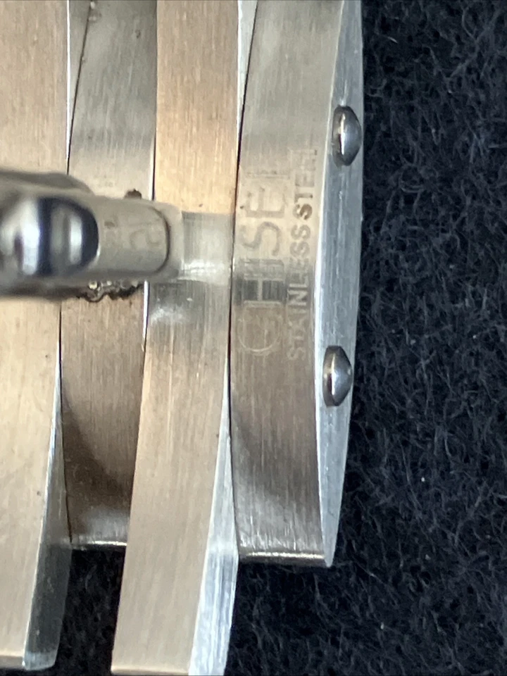 Gemelos cincel de acero inoxidable pulido Foto 3 de 4