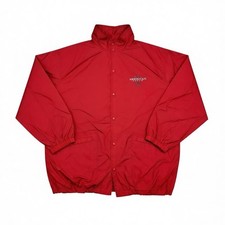 Vintage Eddie Bauer Snap Windbreaker Jacket Mens Large Red American Style Print