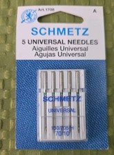 SCHMETZ ART 1708 - UNIVERSAL SEWING MACHINE NEEDLES, SIZE 70/10, 1 Pack Of 5