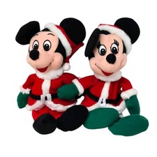 Disney Mickey And Minnie Christmas Plush Vintage 1990s 8"