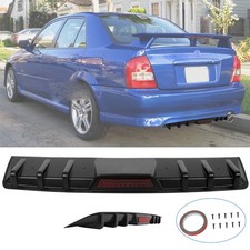 Black Rear Bumper Diffuser 6 Shark Fin Splitter For Mazda Protege 2001 2002 2003 Black Rear Bumper Diffuser 6 Shark Fin Splitter For Mazda Protege 2001 2002 2003