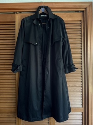 JG Hook Women s Black Full-length Trench Coat Timeless Elegance Vintage Size 8