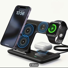 3-in-1 Wireless Charging Dock for Apple iPhone/Watch/AirPods, BE/WE, Black/White