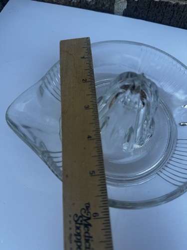 Vintage Pressed Glass Juicer Orange Lemon Citrus Squeezer Mid Century Modern - Photo 11/11