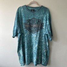 Harley-Davidson Vintage Blue Teal Tie Dye Biker Graphic Tee Chosa's Arizona