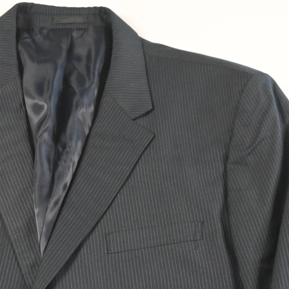 Andrew Fezza 48L 40x34 Azul Marino Rayas Gerard Hombres Chaqueta Pantalones Traje Foto 3 de 4