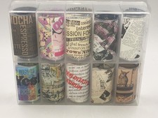 Unbranded 10 Piece Box Set of Nail Foil Transfer Stickers "Retro It" MultiColor