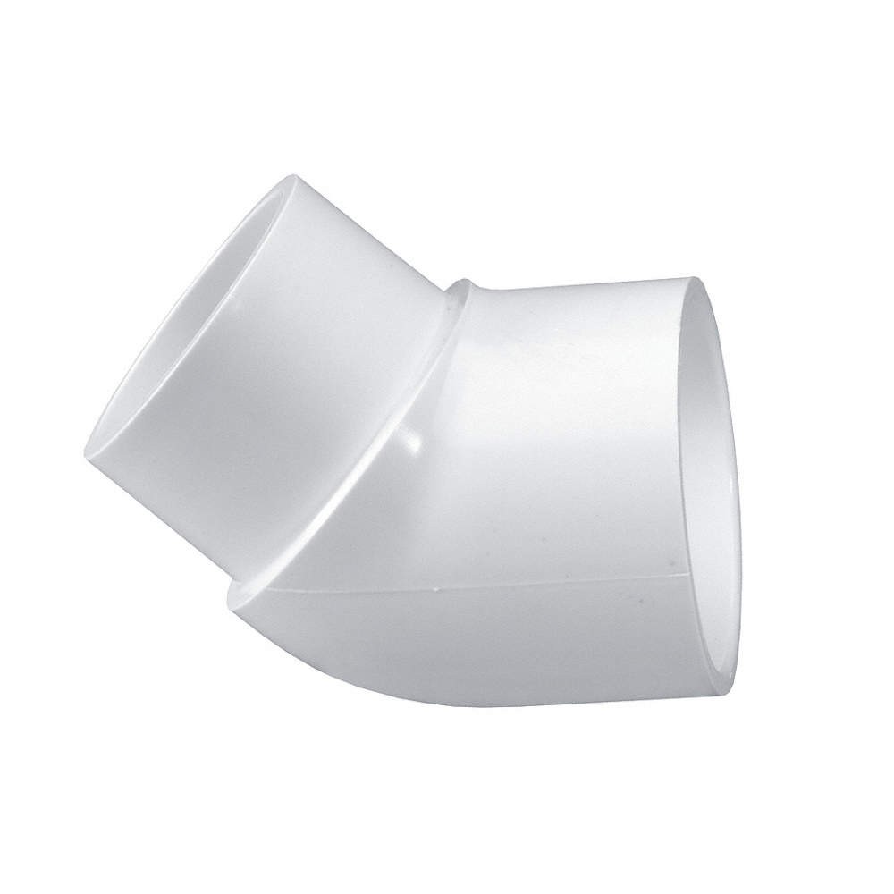 LASCO 423020BC 45 Elbow, 2 in, Schedule 40, White 60UD13