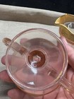 Pink Depression Glass Creamer And Sugar With Gold Trim nice set — photo 8