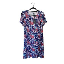 Adrianna Papell Print Split Short Sleeved Dress Womens Size  Small NWT