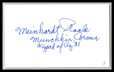 Meinhardt Raabe - Actor - 3x5 Card - Signed - Autograph (a)