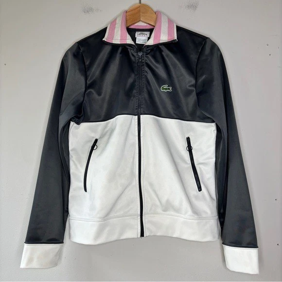 Lacoste Sport Vintage Y2K Gray White Pink Fleece Lined Track Suit Size S - Image 2 of 4