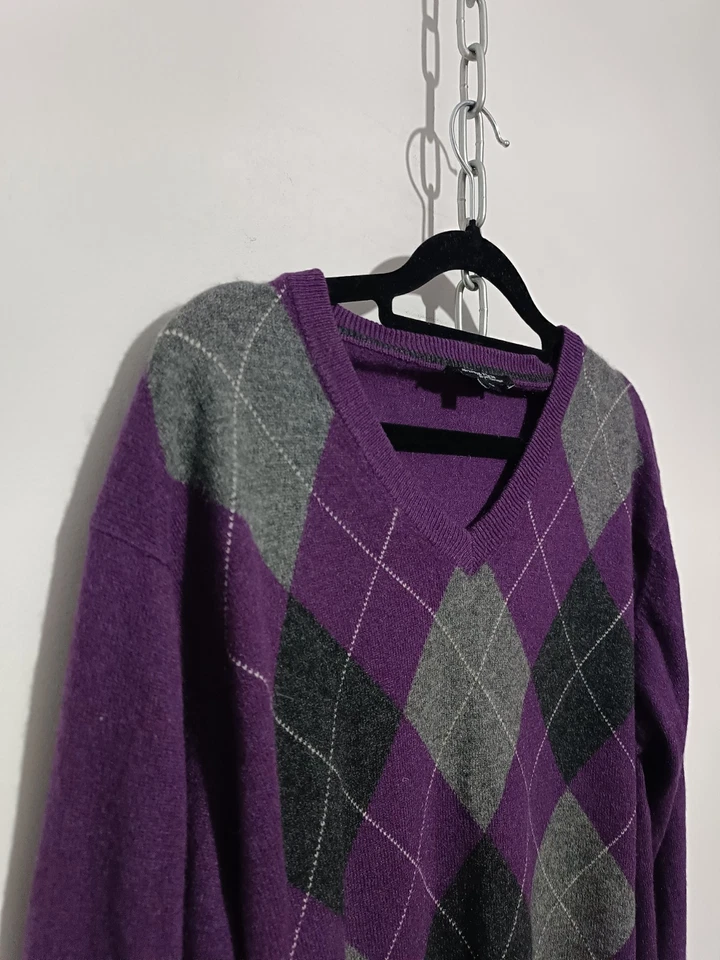 Avenue Foch by Jan Paulsen Kaschmir Pullover Gr. L, mit Argyle Muster - Bild 4 von 4