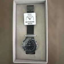 SEIKO Metronome Watch Standard Line Metal Mesh Black SMW009A Japan NEW