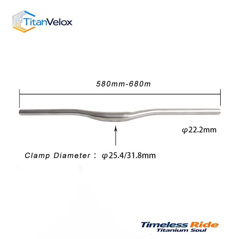Mango elevador de aleación de titanio TianVelox - Componentes de bicicleta/bicicleta 31,8 mm 25,4 mm Foto 3 de 4