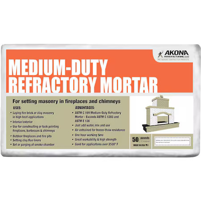 #ad Akona 104319 Medium Duty Refractory Mortar 50 Lb Bag $69.29