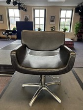 Salon Ambience Black Leather Woven Hydraulic Hairdressing Salon Chair