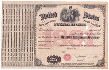 Seltenes Fiskaldokument Internal Revenue f&uuml;r Alkoholsteuer 1881