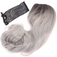 Colorful Long Curly Black Ombre Grey Cosplay Wig High Temperature Fiber Wig