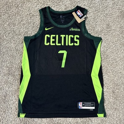 Boston Celtics Jaylen Brown Neon City Edition Swingman Jersey Mens Size L  (48)