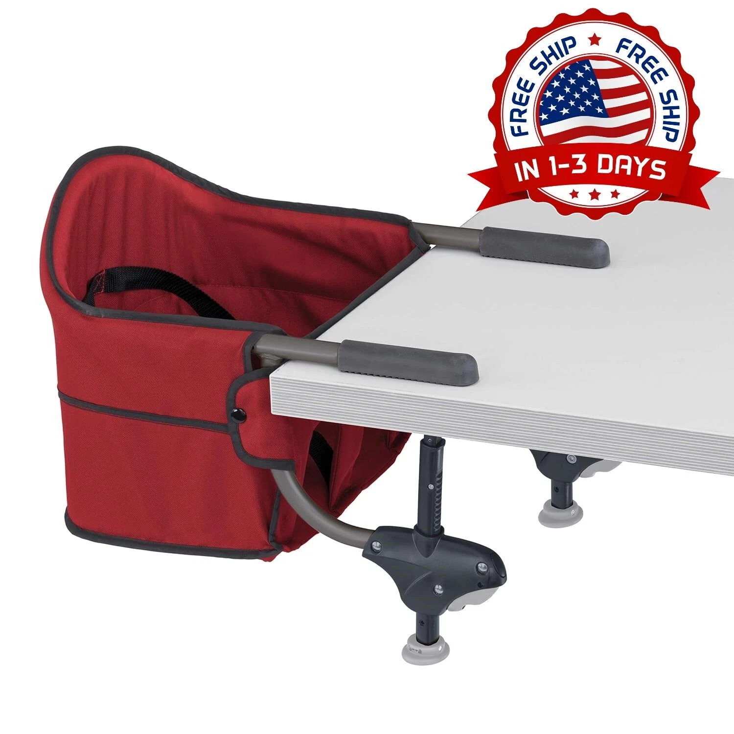 Silla De Comer Para Bebe Niña De Rojo Plegable Portatil Comoda Segura Calidad US
