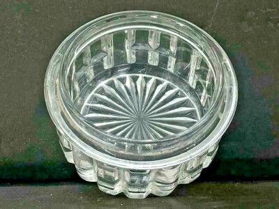 Alt Klassisch Selten Crystal Clear Schliff Glas Schöne Carnival Butter Schale