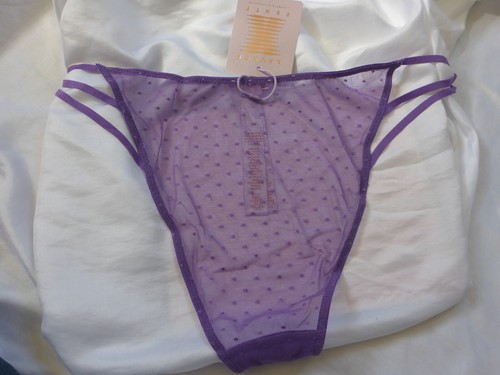 M, Savage X Fenty Steamy Floral String Bikini, Purple Royale, polyamide, NEW - Picture 8 of 12