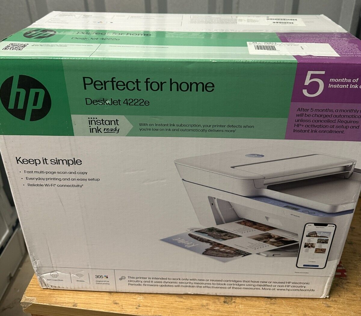 HP 4222e All-in-One Tintenstrahldrucker - Drucken, Kopieren, Scannen, Farbe, Für Zuhause