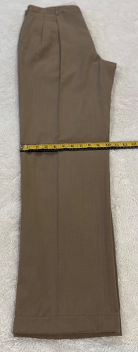 JOS. A. BANK TRAVELER 100% WOOL PLEATED CUFF DRESS PANTS-BEIGE- SIZE 35W X 34L - Picture 14 of 15