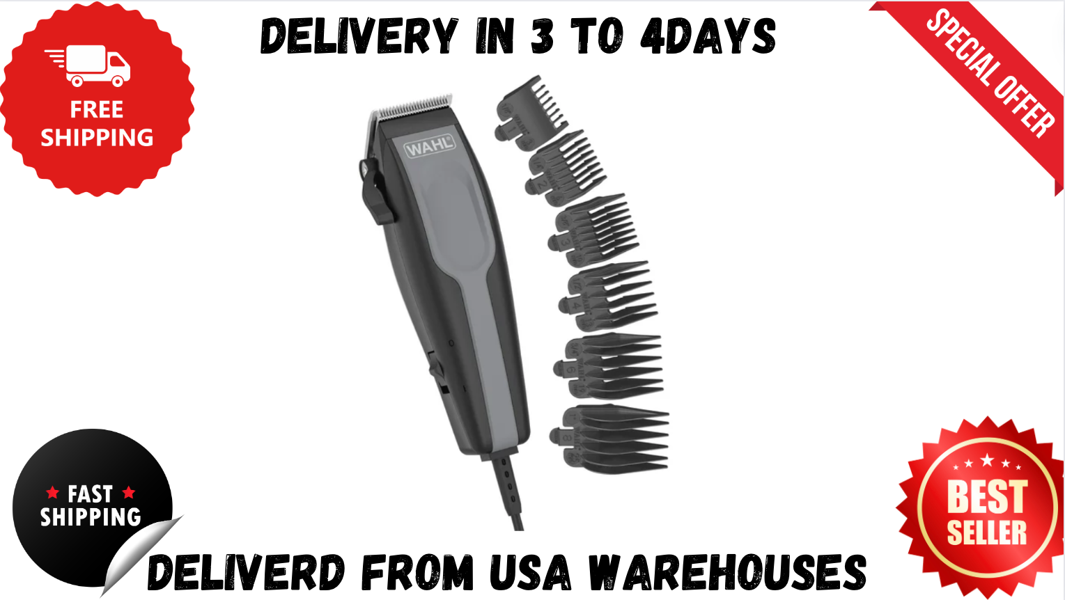 Wahl Professional Hair Cut Machine Barber Salon Cutting Trimmer Clipper