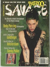 SAVAGE TATTOO Magazine - February/March 1997 with Jenn O. Cide on the cover