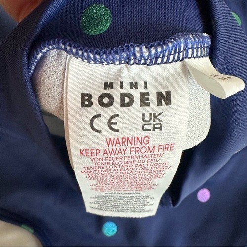 Mini costume da bagno Boden bambina maniche lunghe in blu navy arcobaleno confetti punto 3-4 o 5-6 - Foto 10 di 12