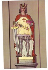 STATUE OF ST LOUIS King of France Cathedral New Orleans Louisiana LA Postcard 
