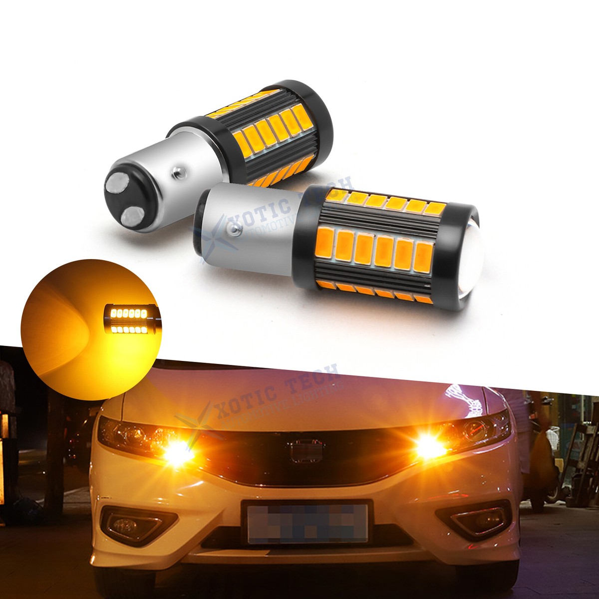 Amber Orange Lens Projector 1157 7506 7527 LED Front Turn Signal