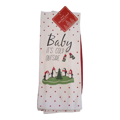 Baby It's Cold Outside Holiday Kitchen Towel set of 2