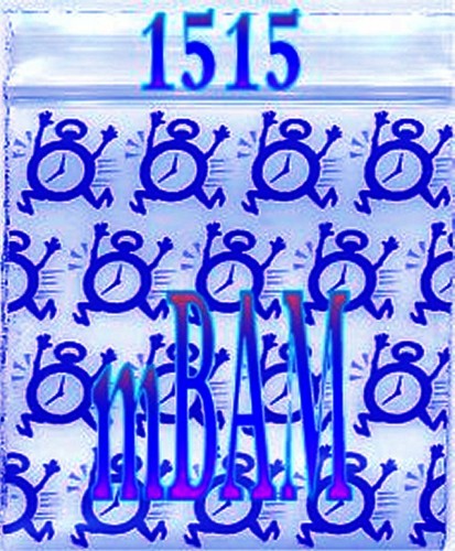 100 PACK BLUE 1010 TIME CHASERS Apple Zip Baggies 1.0x1.0" Mini Bags - Picture 2 of 12