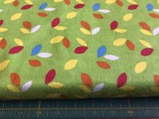 Bright Owl Leaf Flannel fabric sold by the yard 266