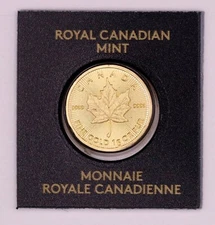 1 Gram Gold Maple Leaf .9999 Fine Coin Maplegram In Assay - Random Year