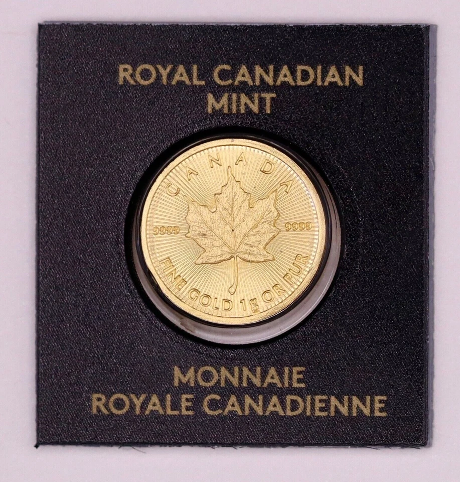 1 Gram Gold Maple Leaf .9999 Fine Coin Maplegram In Assay - Random Year