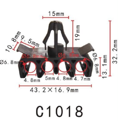 5PCS Nylon 6.7mm 1/4'' ID Car Rod Wire Cable Loom Routing Clip Separator Hiace