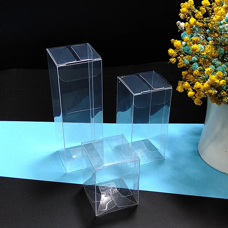 25X Cubo Transparente PVC Caja Boda Fiesta Favor Regalo Taza Pastel Exhibición Cajas Transparentes Foto 3 de 4