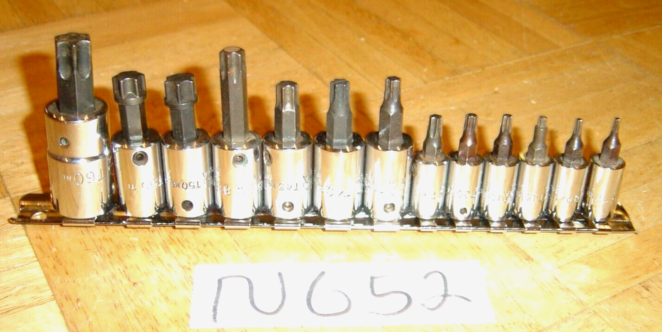 MAC TOOLS 13 PIECE TORX BIT SOCKET DRIVER SET T8 TO T55 ST11B + 2 EXT ...