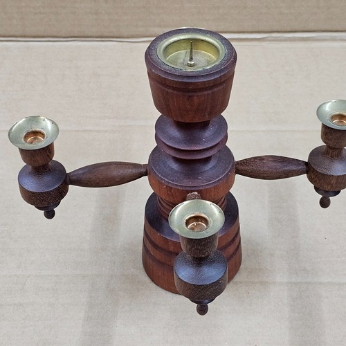 Candelabro de madera Iroko caro / Kambala candelabro org. Erzgebirge - Imagen 6 de 8