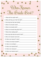 24 Cnt Faux Glitter Who Knows The Bride Best Game Cards (pink) Pink on sale 24 Cnt Faux Glitter Who Knows The Bride Best Game Cards (pink) Pink on sale