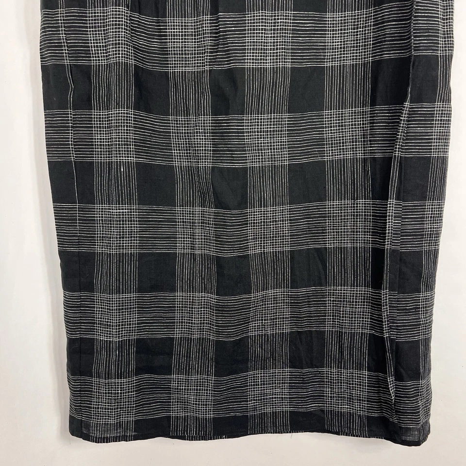 Valerie Stevens Wrap Skirt Women's Petite 12P Mid Calf Midi Plaid 100% Linen - Image 3 of 4