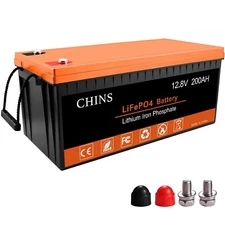 CHINS 12V 200Ah LiFePO4 Battery, 100A BMS,for Golf Car, Trolling Motor etc(Used)