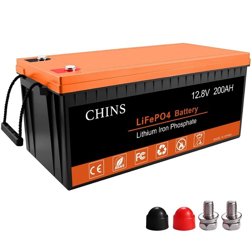 CHINS 12V 200Ah LiFePO4 Battery, 100A BMS,for Golf Car, Trolling Motor etc(Used)