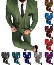 Mens 3 Piece Suits Wedding Groom Party Tuxedo Blazer Vest Pants Size 42r 44r 46r